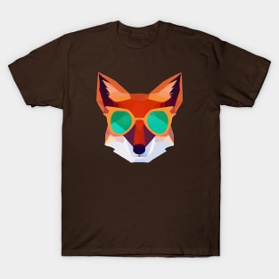 Cool Low Poly Fox wearing Sunglasses T-Shirt